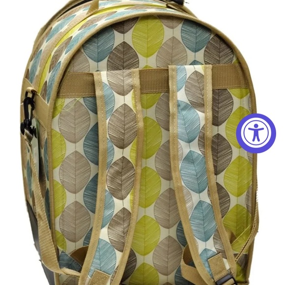 Leaf Patterned Multi-Color Backpack - Picture 1 of 7